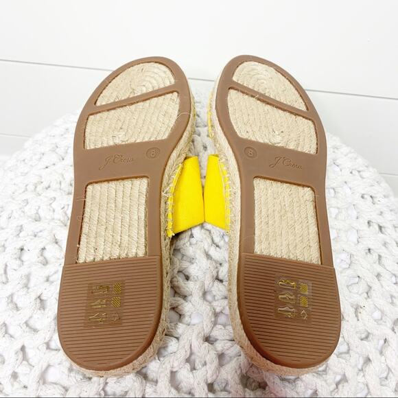 J.Crew Canvas Twisted Knot Espadrille Slip On Sandals Yellow Size 8M - Picture 6 of 6